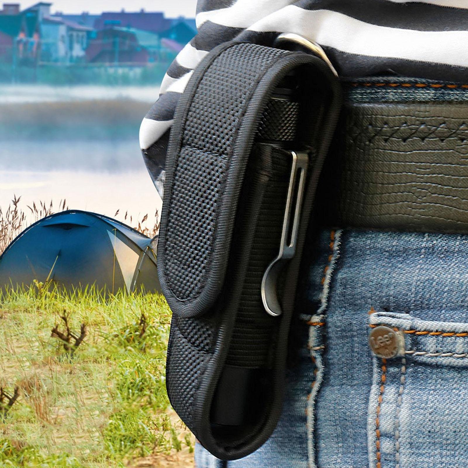 Outdoor Hunting Bag - LED-Taschenlampen-Schutzhülle Outdoor-Hüfttaschenlampen-Lederetui Fahrrad-Taschenlampen-Aufbewahrungstasche für Outdoor-Wandern und