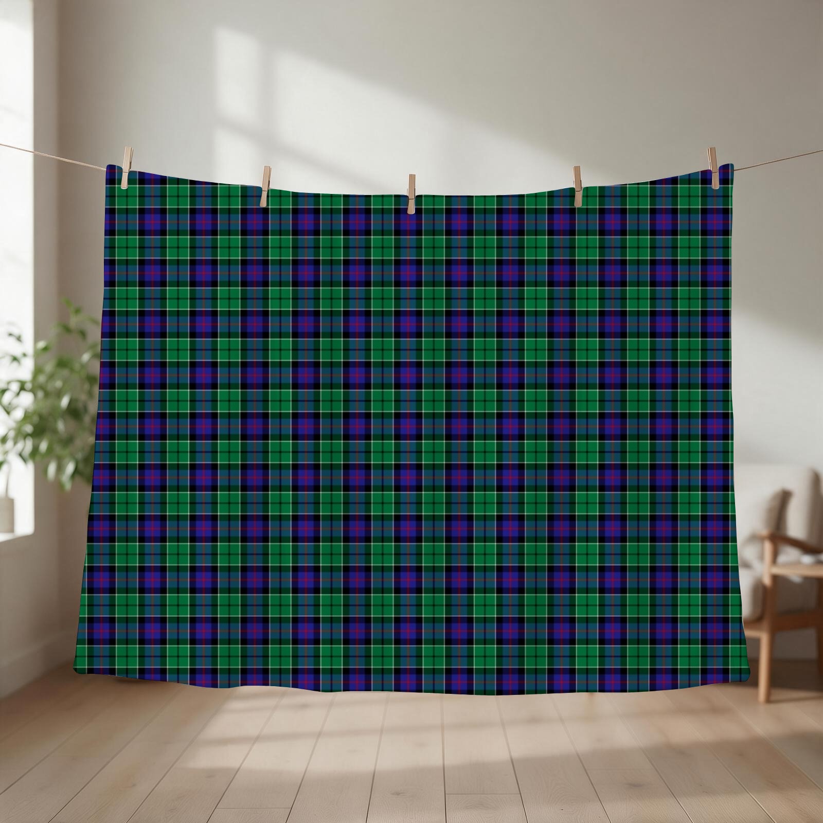 Outdoor Hunting Blanket - Clan Leslie Jagd-Tartan-Wurfdecke, gemütliche, weiche, flauschige