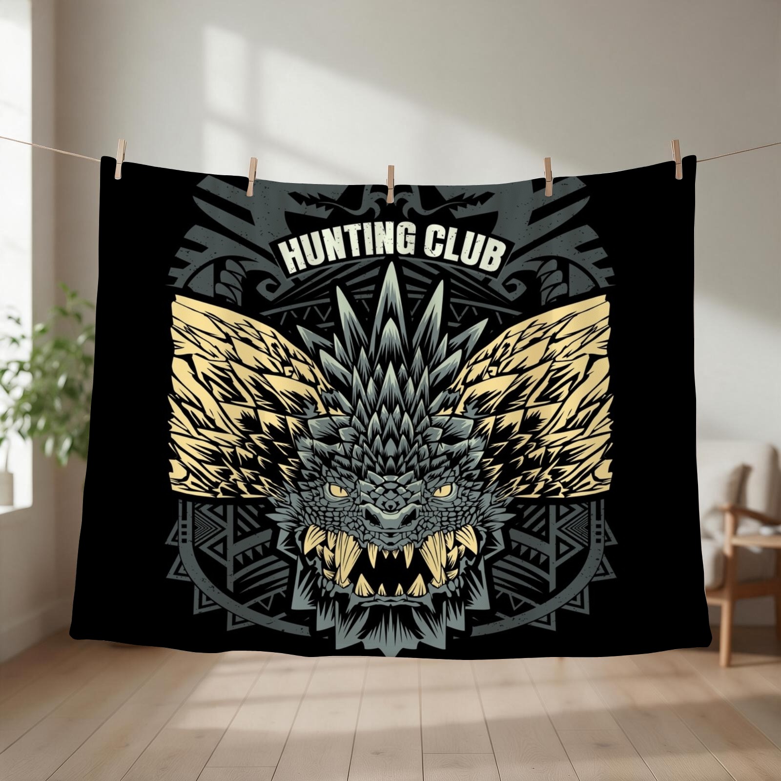 Outdoor Hunting Blanket - Nergigante Jagdclub Wurfdecke, gemütliche, weiche, flauschige