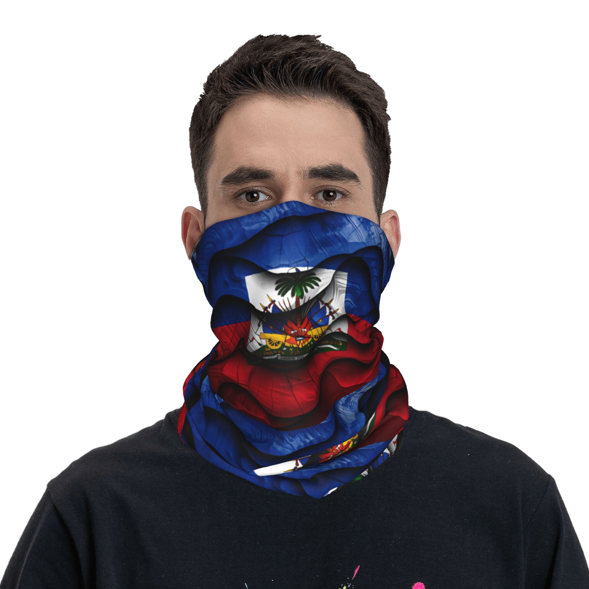 Hunting Fishing Outdoor - Haiti-Flagge Sturmhaube, Jagd- und Angelmaske, taktische