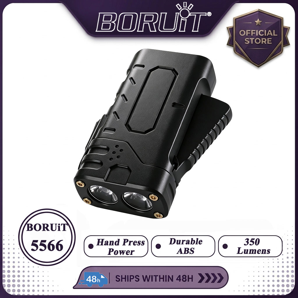 Hunting Fishing Outdoor - BORUIiT Handkurbel-EDC-LED-Taschenlampe, Typ-C wiederaufladbar, selbstbetriebene Taschenlampe,