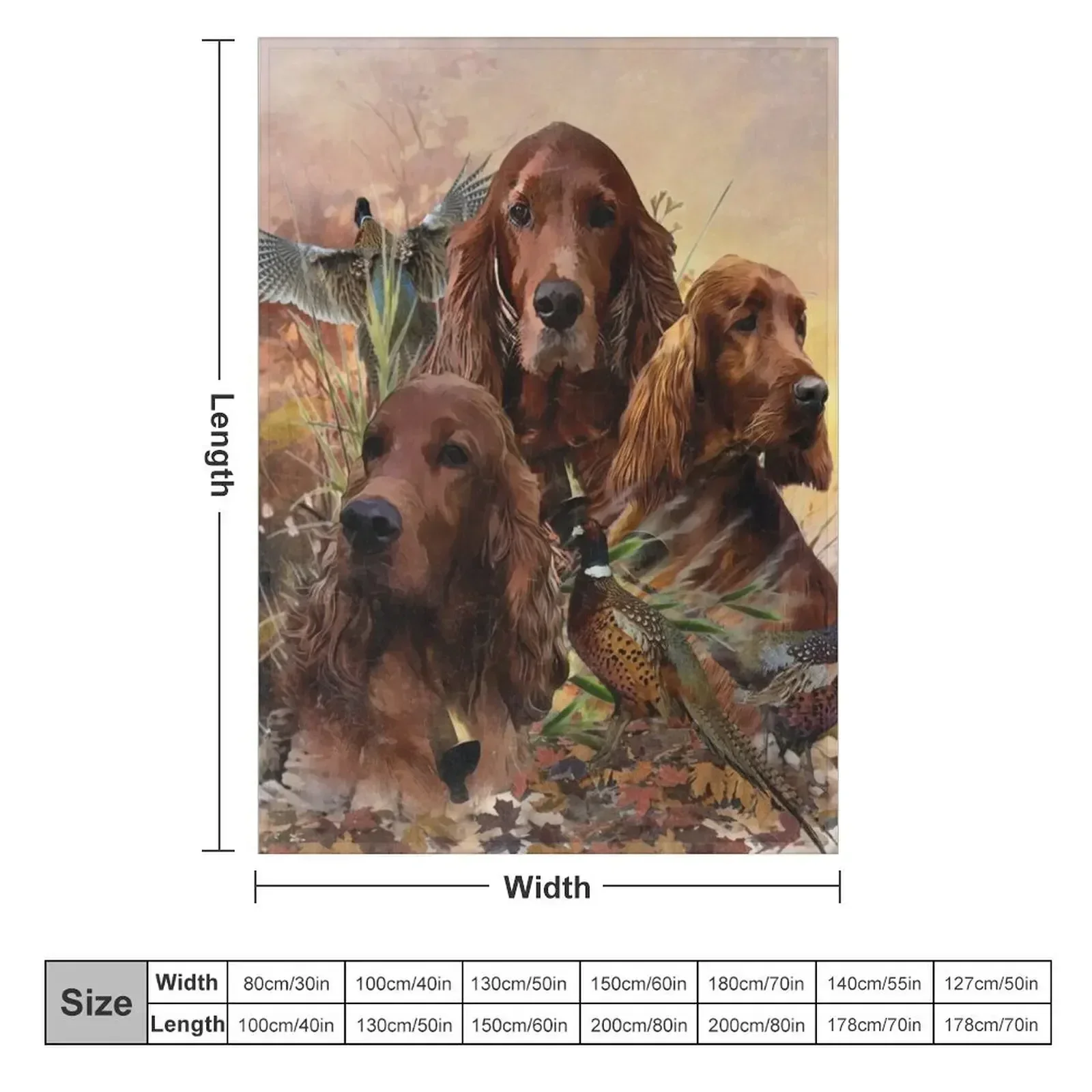 Irish Setters mit Fasanen – „P – Outdoor Hunting Blanket Bewertung und Preis